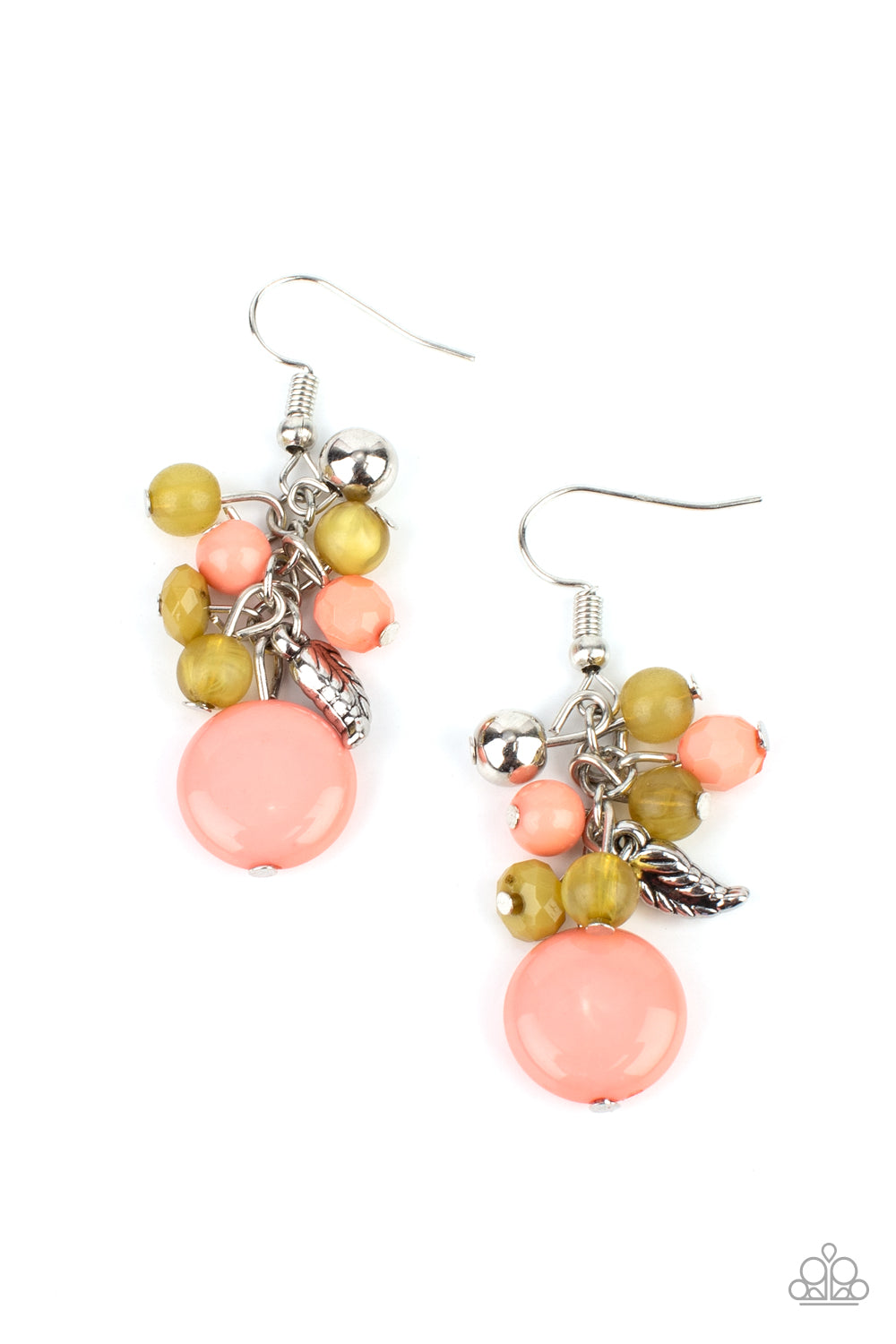 Paparazzi Accessories-Whimsically Musical Multi Coral Willow Bead Earrings