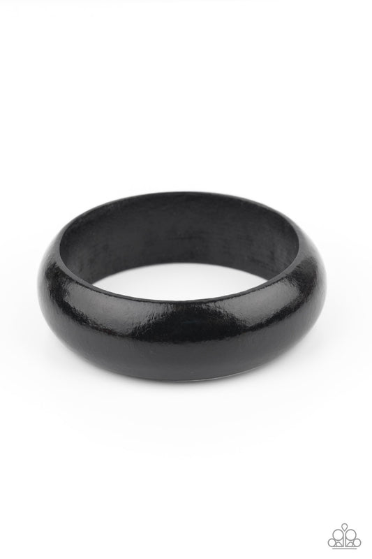 Paparazzi Accessories-Whimsically Woodsy Black Bangle Bracelet