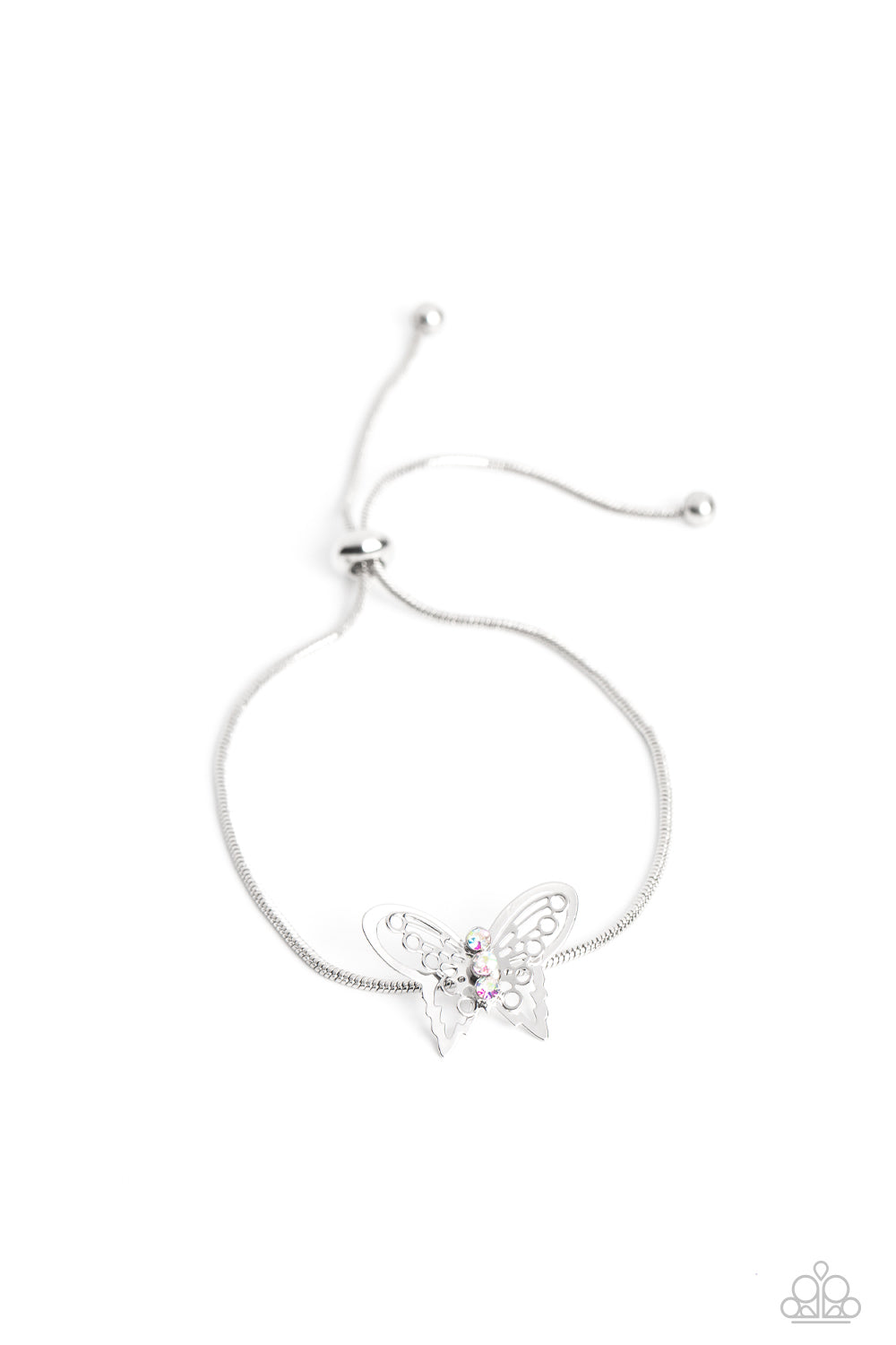 Paparazzi Accessories-Wings of Wonder Iridescent Rhinestone Charm Bracelet