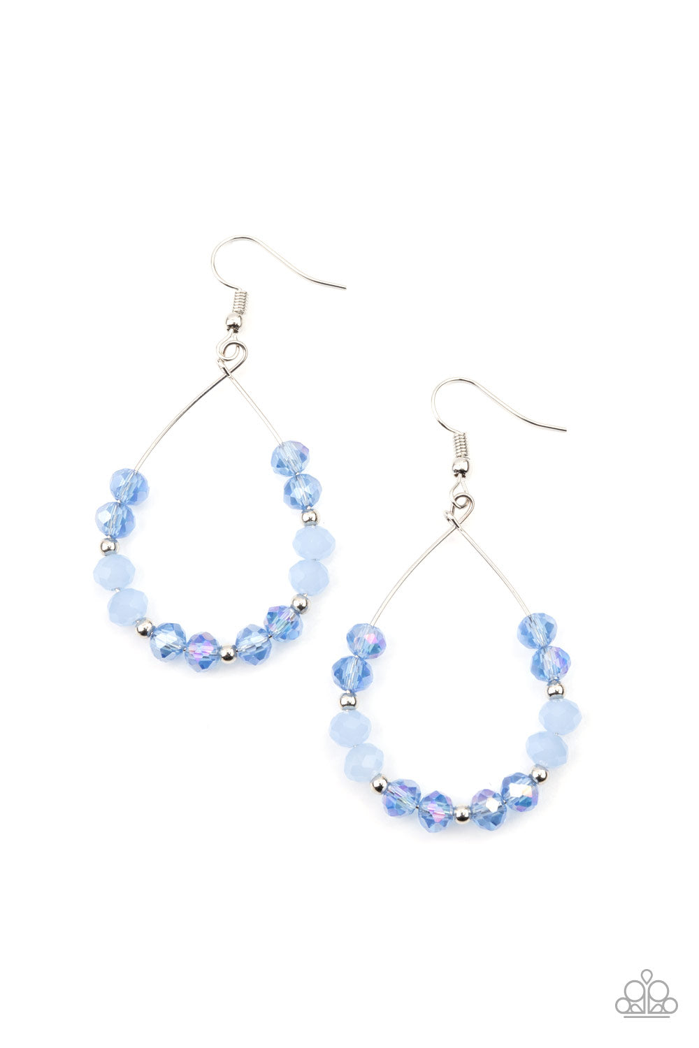 Paparazzi Accessories-Wink Wink Blue Opalescent Earrings