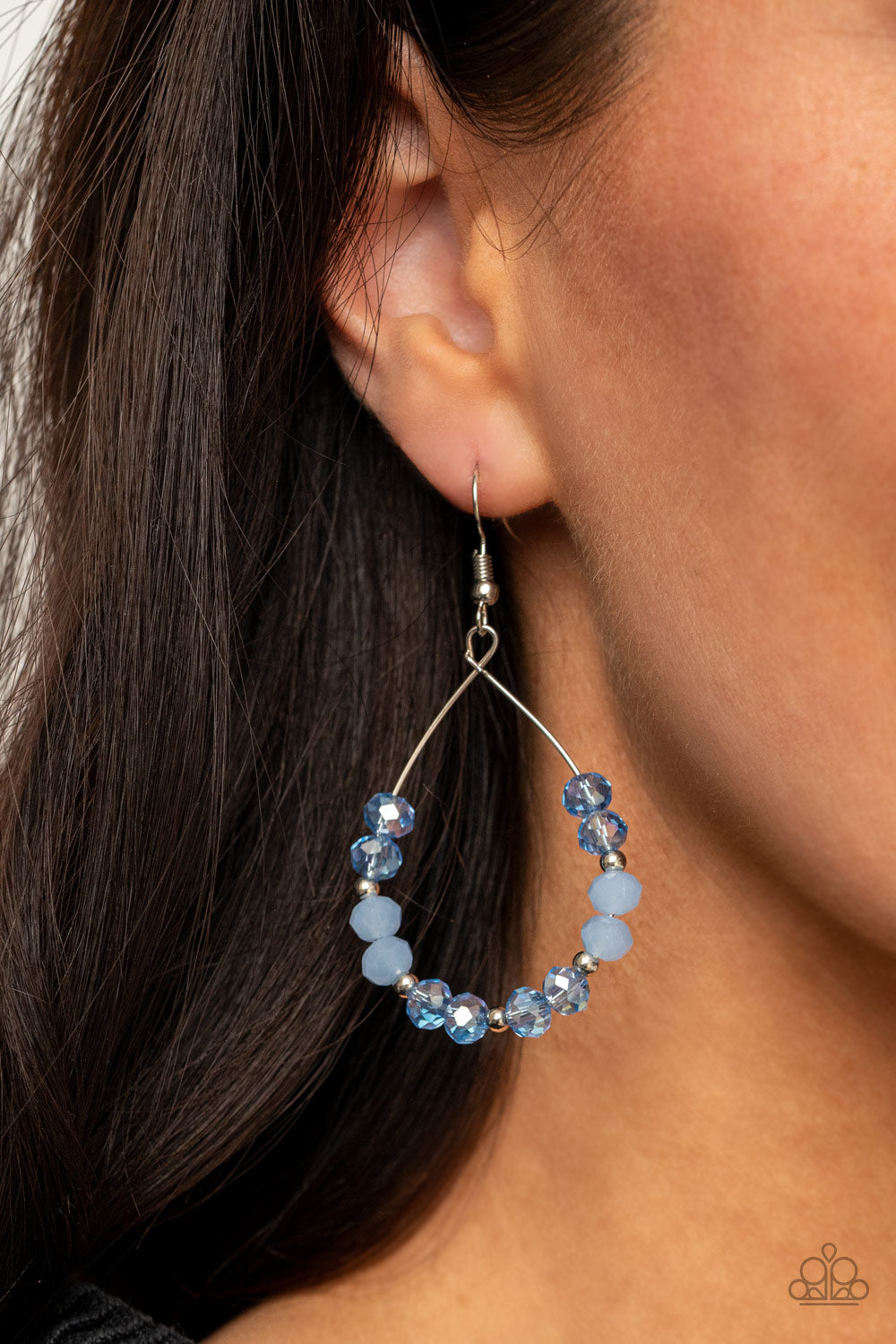 Paparazzi Accessories-Wink Wink Blue Opalescent Earrings