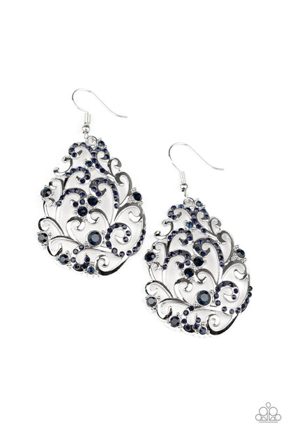 Paparazzi Accessories-Winter Garden Blue Earrings