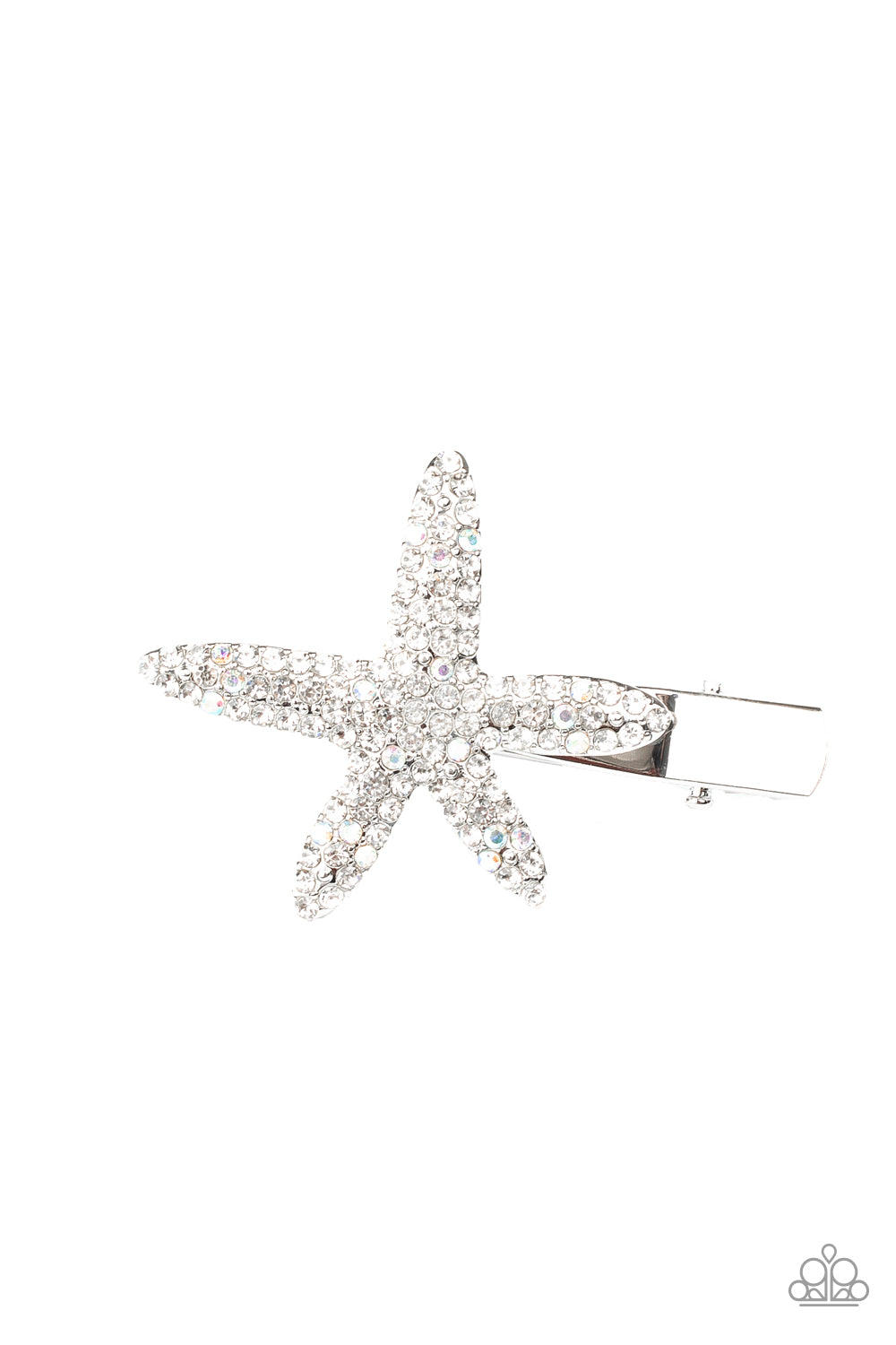 Paparazzi Accessories-Wish On A STARFISH White Hair Clip