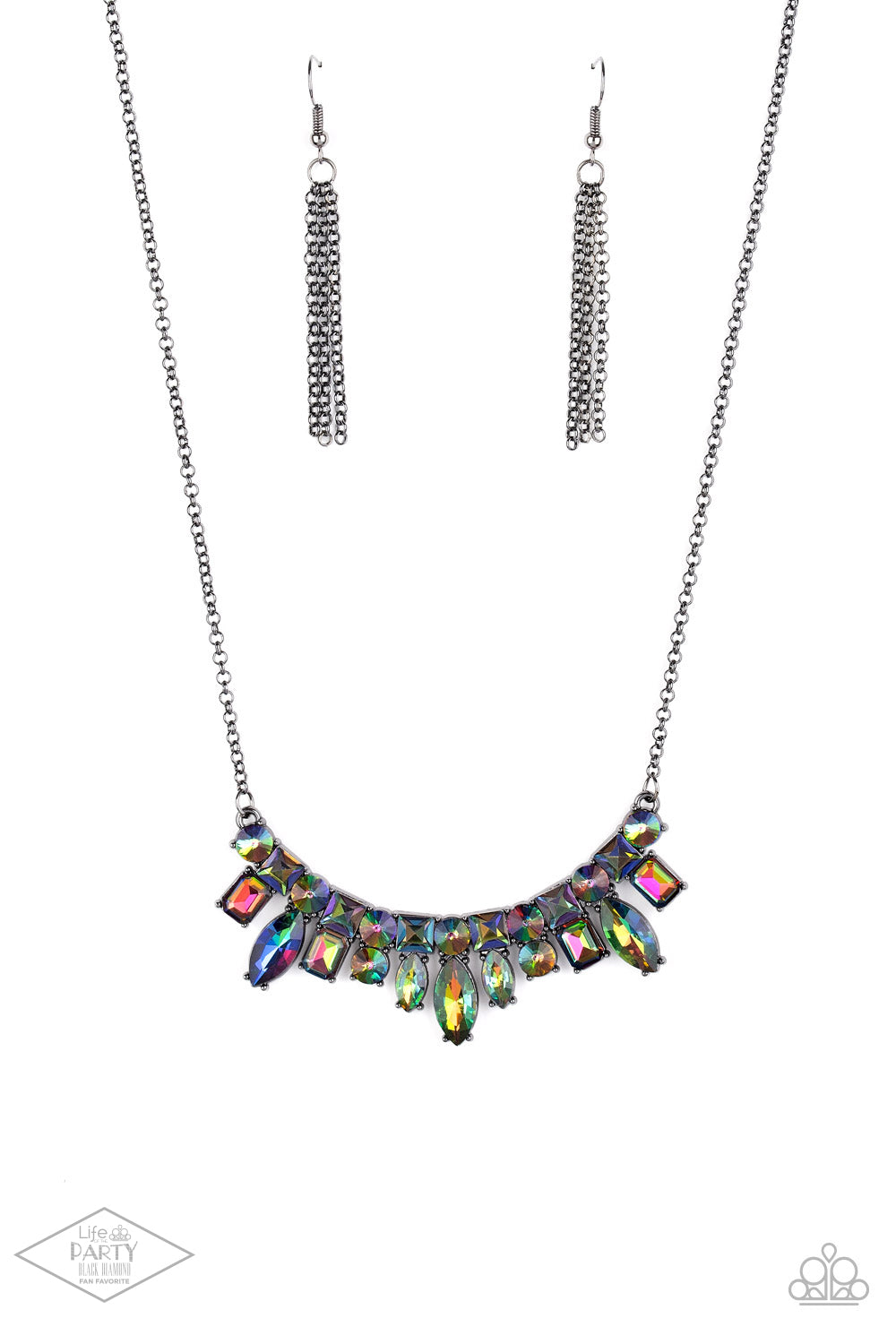 Paparazzi Accessories-Wish Upon a ROCK STAR Oil Spill Necklace Set