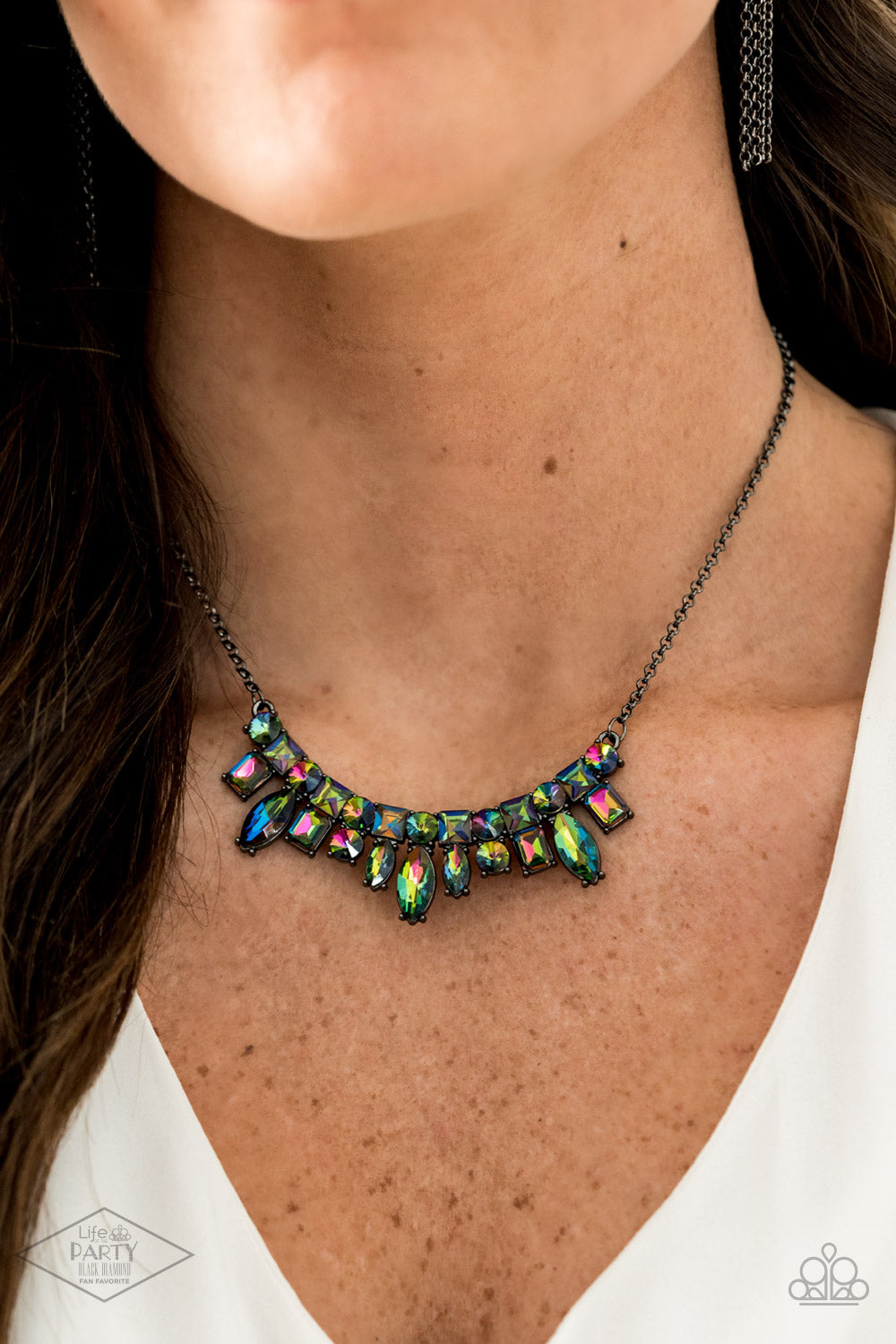 Paparazzi Accessories-Wish Upon a ROCK STAR Oil Spill Necklace Set