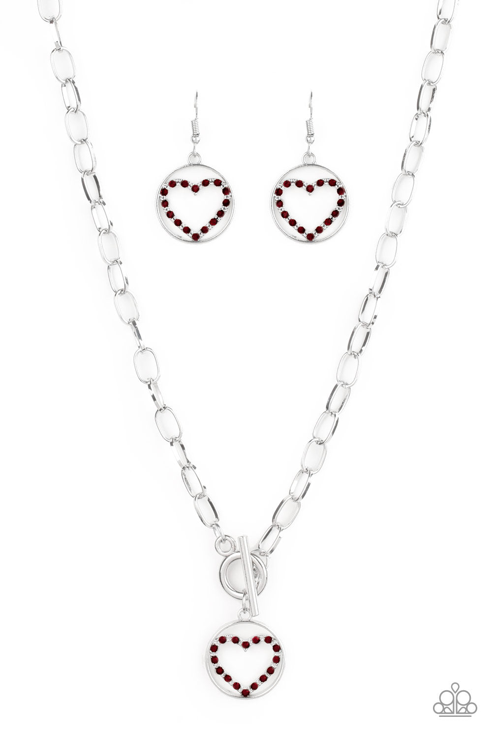 Paparazzi Accessories-With My Whole Heart Red Necklace Set