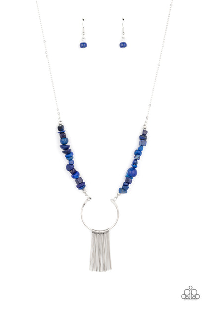 Paparazzi Accessories-With Your ART and Soul Blue Lapis Pebble Necklace Set