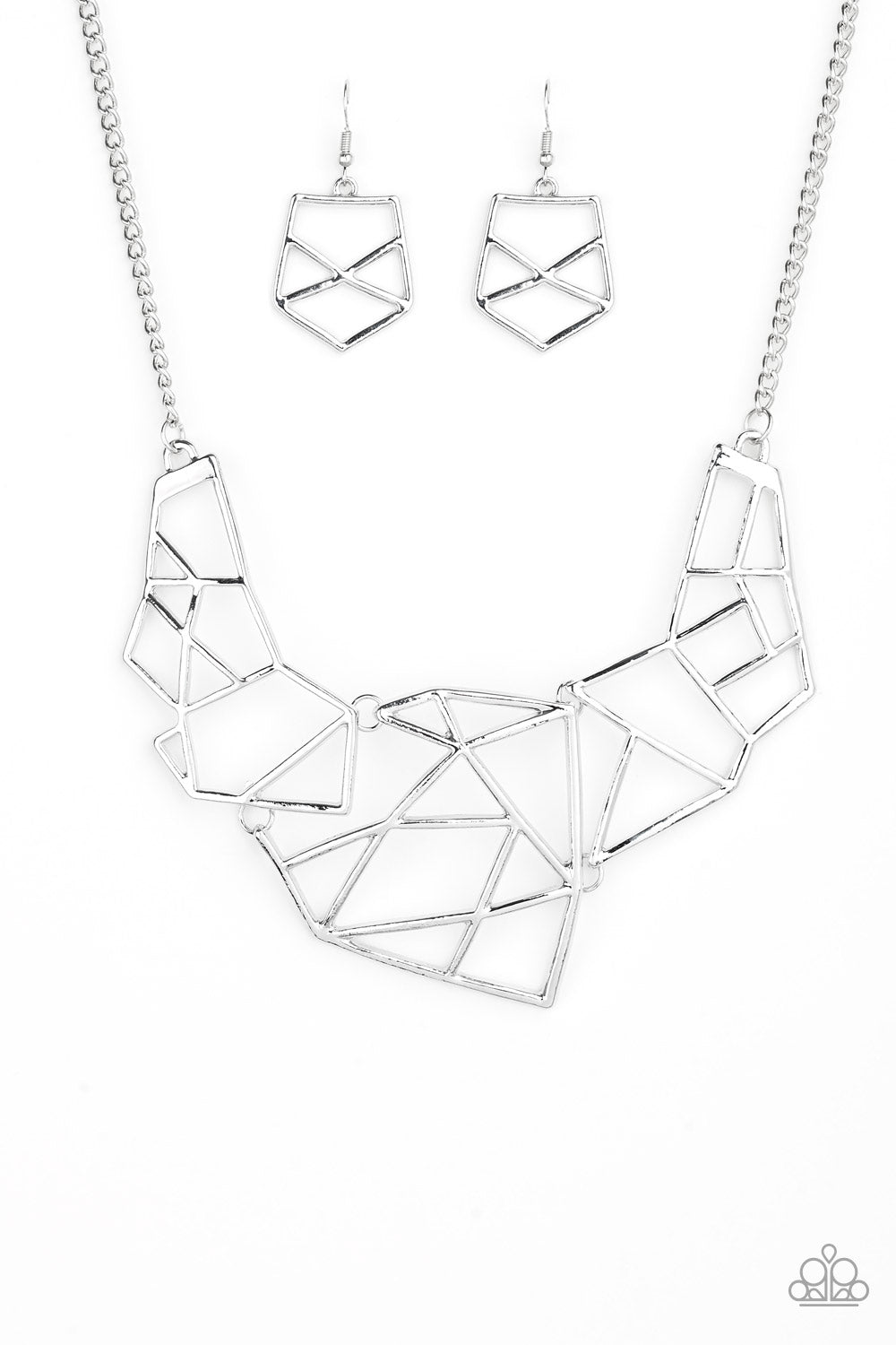 Paparazzi Accessories-World Shattering Silver Necklace Set