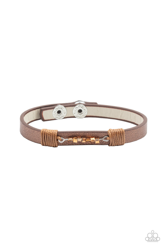 Paparazzi Accessories-Worth The Hype Copper Cube Bracelet