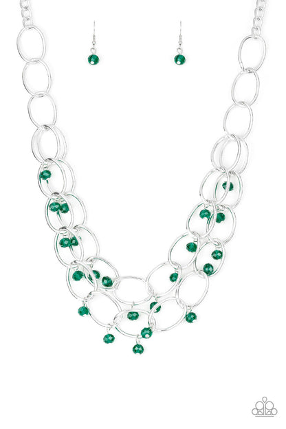 Paparazzi Accessories-Yacht Tour Green Necklace Set