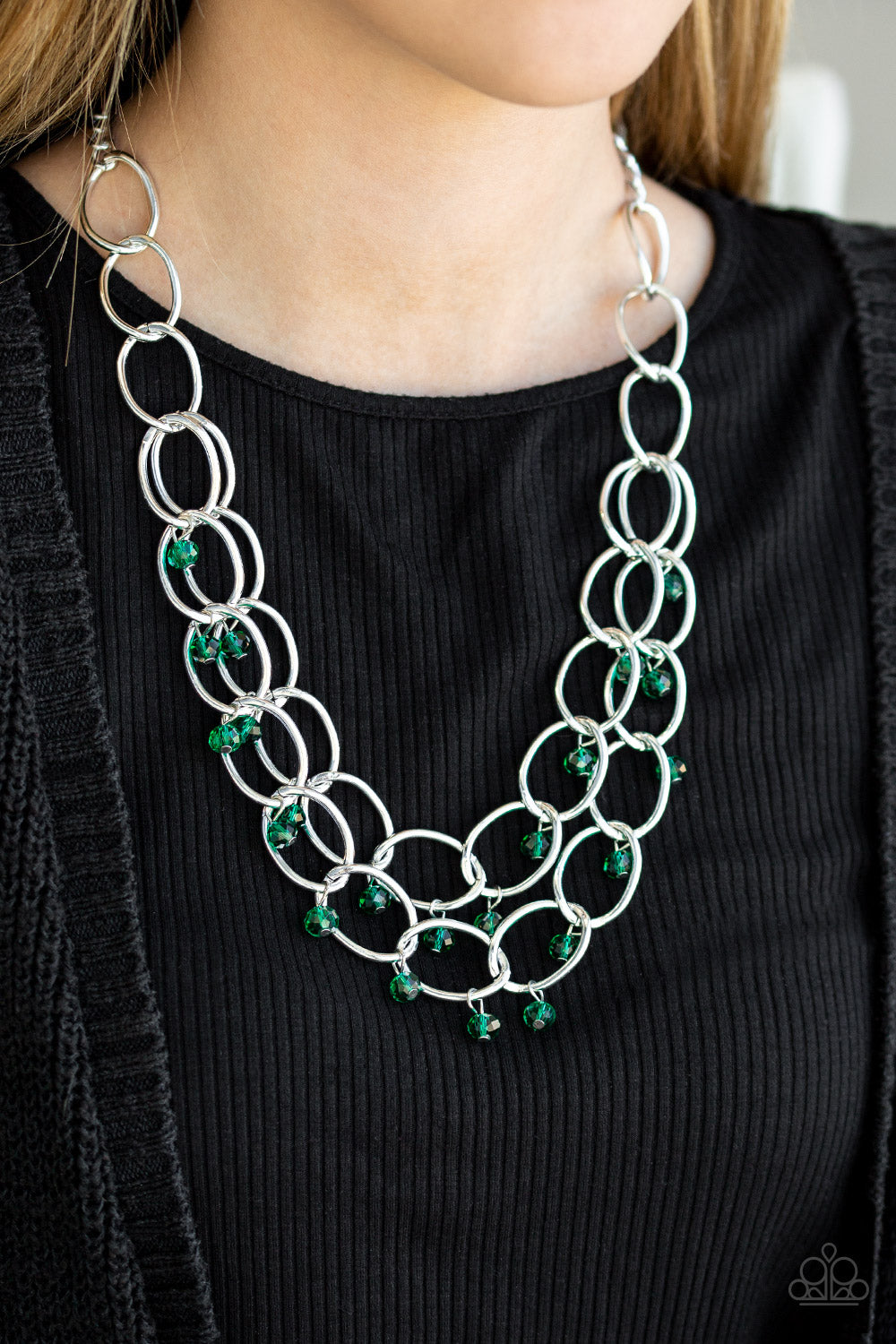 Paparazzi Accessories-Yacht Tour Green Necklace Set