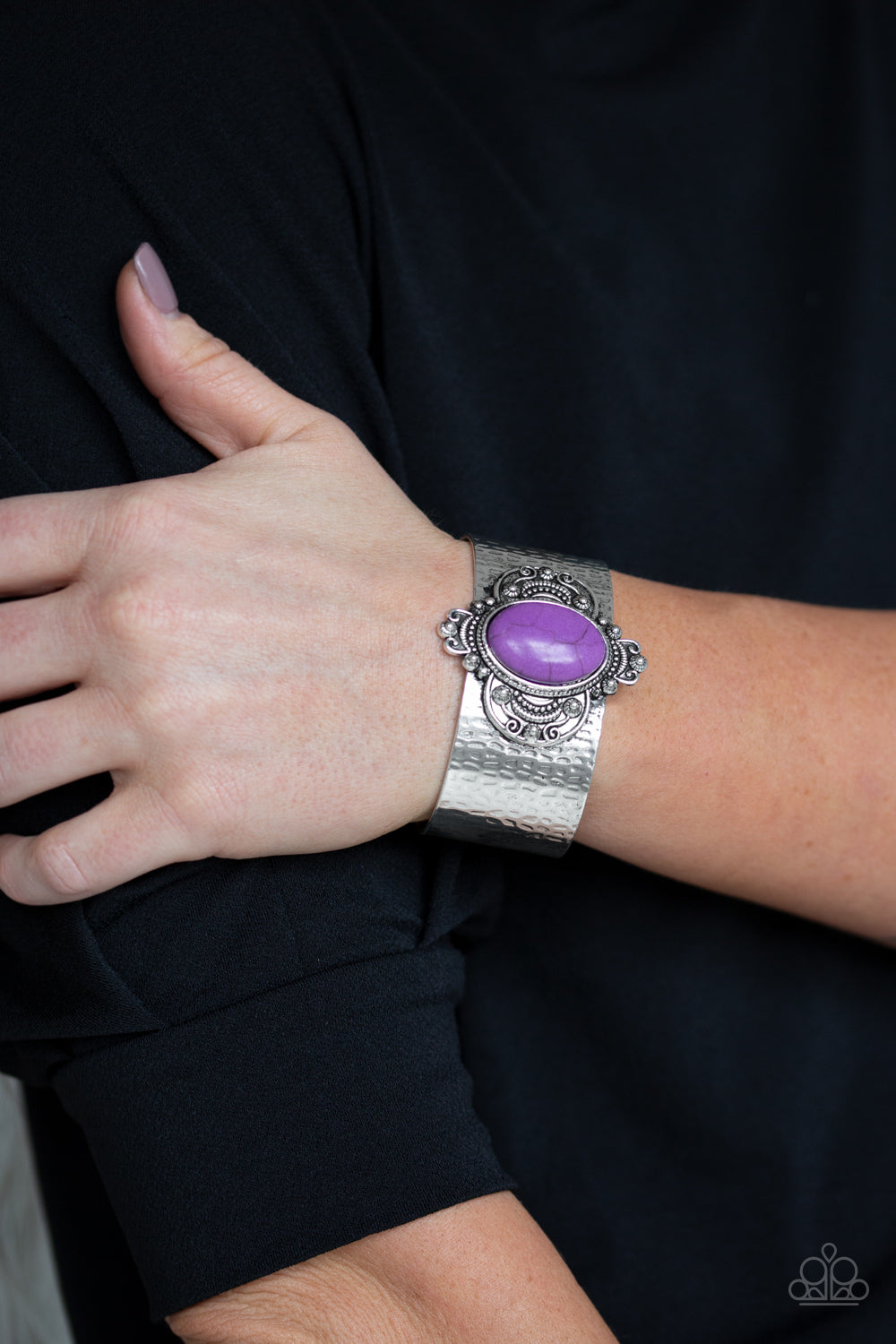 Paparazzi Accessories-Yes I CANYON Purple Cuff Bracelet