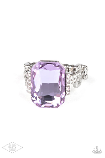 Paparazzi Accessories-You Can COUNTESS On Me Purple Rhinestone Ring