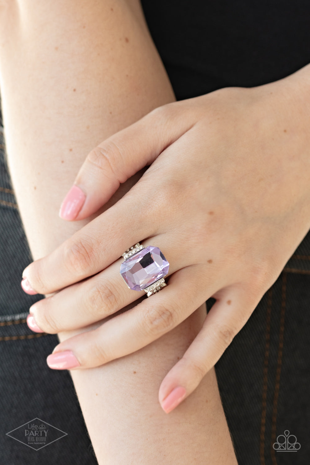 Paparazzi Accessories-You Can COUNTESS On Me Purple Rhinestone Ring