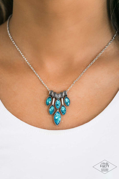 Paparazzi Accessories-You Should See Me In A Crown Blue Necklace Set