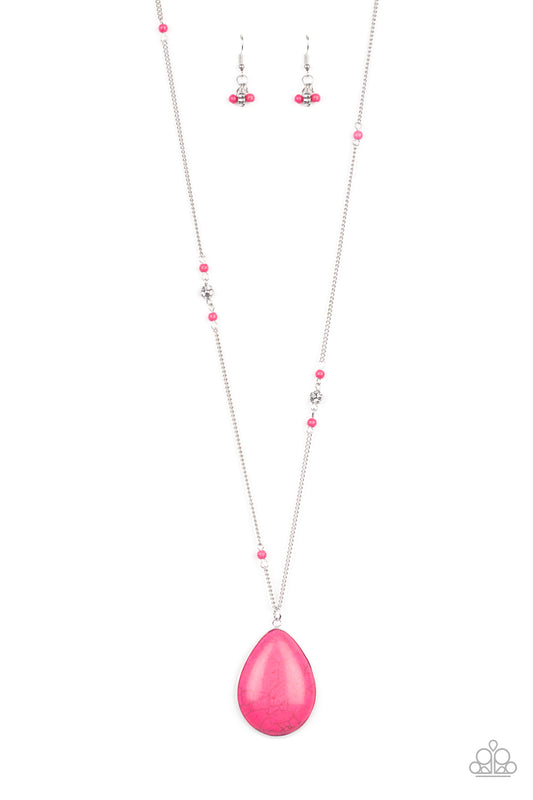 Paparazzi Accessories-Desert Meadow Pink Necklace Set