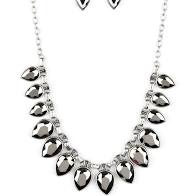 Paparazzi Accessories-Fearless Is More Hematite Necklace Set
