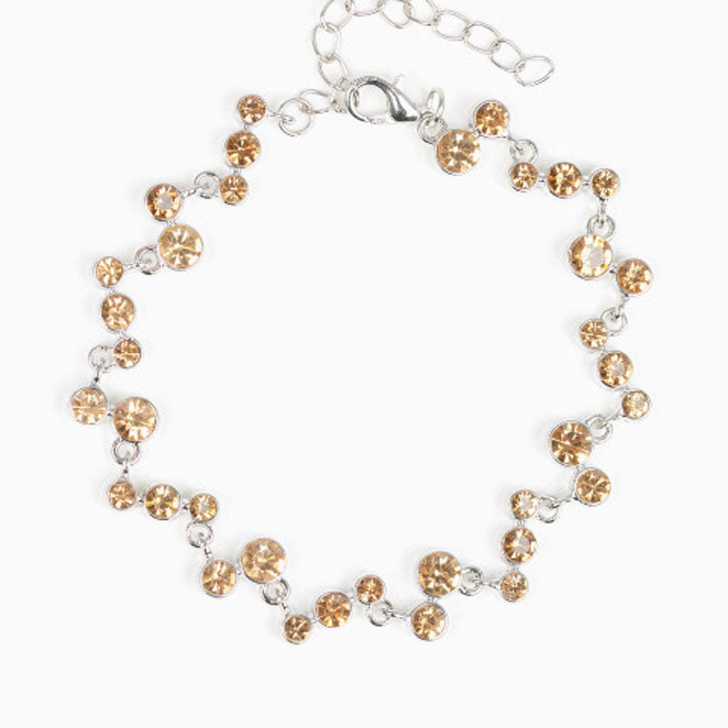 Paparazzi Accessories- Starlit Stunner Topaz Rhinestone Bracelet