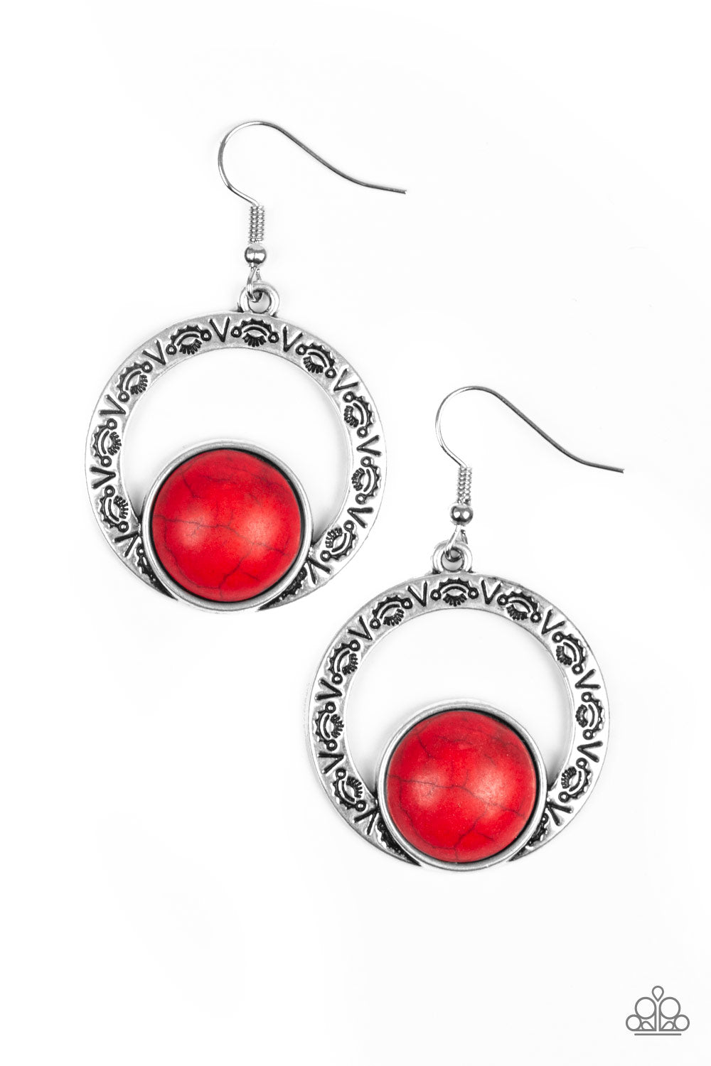 Paparazzi Accessories-Mesa Mood Red Earrings