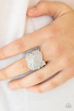 Paparazzi Accessories-Scandalous Shimmer White Rhinestone Ring